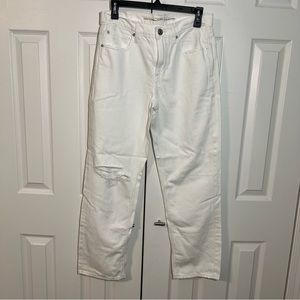 American Eagle white baggy jeans size